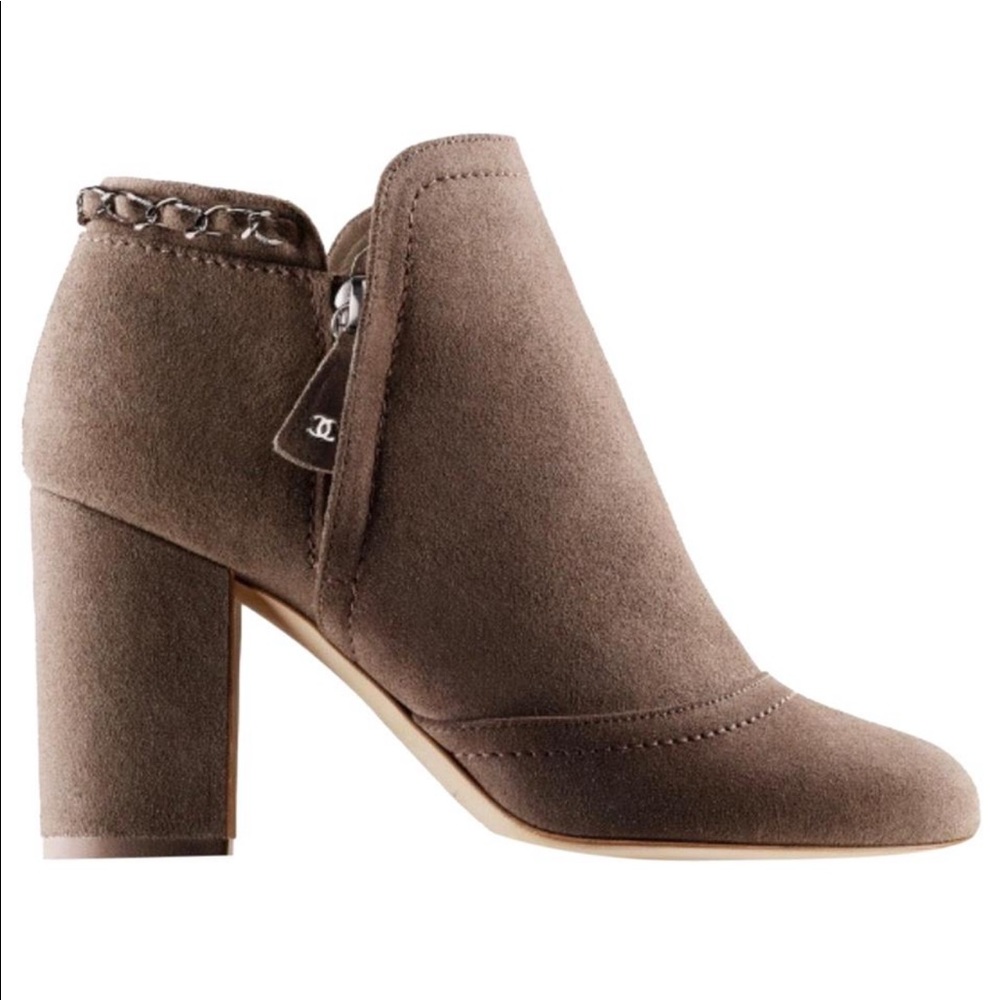 CHANEL suede booties - size 38.5